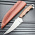Trailing Point Woodsman Fixed Blade Knife Brown Wood Handles