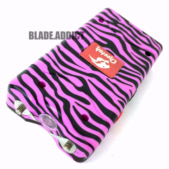 Cheetah 35 Million Volt Stun Gun Rechargeable LED light Self Defense PINK ZEBRA