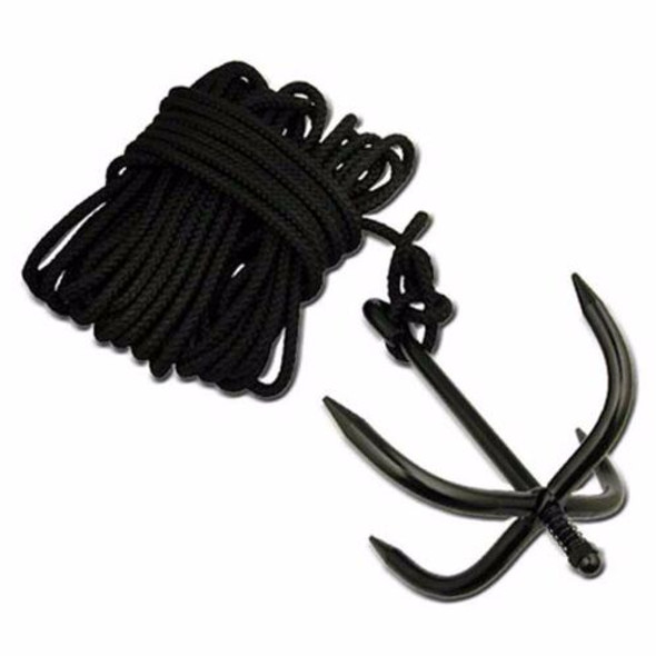 SWAT Black Tactical Folding Climbing Ninja Grappling Hook - New w/Nylon Rope