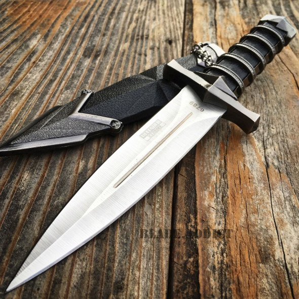 11" Dark Assassin Stainless Steel Medieval Short Sword Dagger w/ Sheath Knight