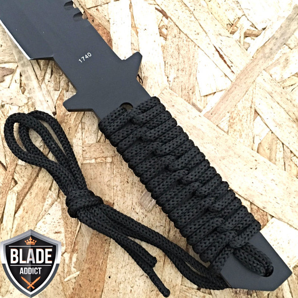 11" Hunting Tactical Combat Survival FIXED BLADE Knife w/ Firestarter Bowie