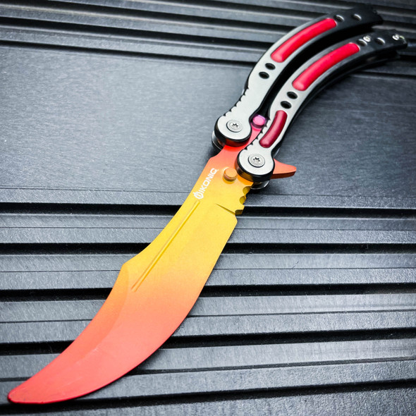 CSGO FADE UPGRADED Butterfly Slaughter BALISONG Trainer Knife