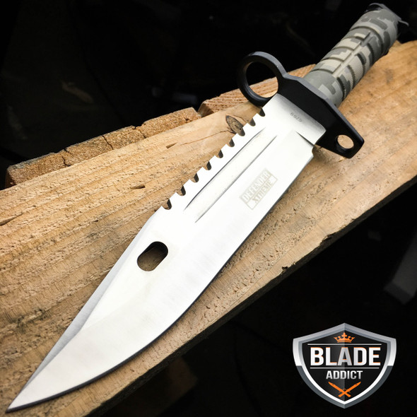 13" Military Survival Rambo Fixed Blade Hunting Knife Bayonet Tactical Bowie NEW