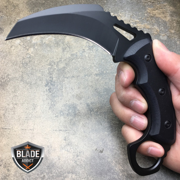 7" HEAVY DUTY FULL TANG TACTICAL HAWKBILL KARAMBIT FIXED BLADE HUNTING KNIFE NEW