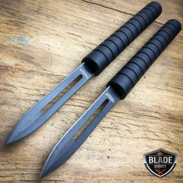 2 Pc 6.5" Ninja Tactical Combat Kunai Throwing Knife Hunting + Sheath