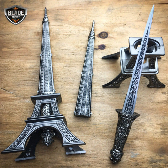 10" Eiffel Tower Letter Opener Blade Dagger Executive Knife Statue w/ GIFT BOX