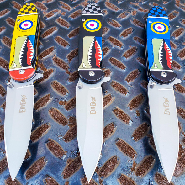 8" Tactical Spring Assisted Open Shark Folding Pocket Knife
