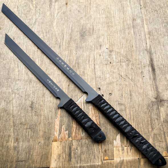 27 Black Full Tang Ninja Machete Katana Sword Zombie Tactical Survival Knife Megaknife 2878