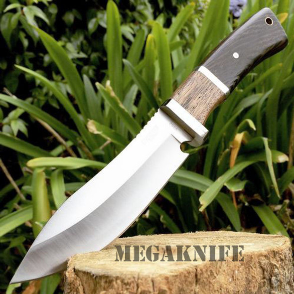 *Engraveable* 10" Stainless Steel Survival Skinning Hunting Knife Wood Bowie Camping Skinner 9