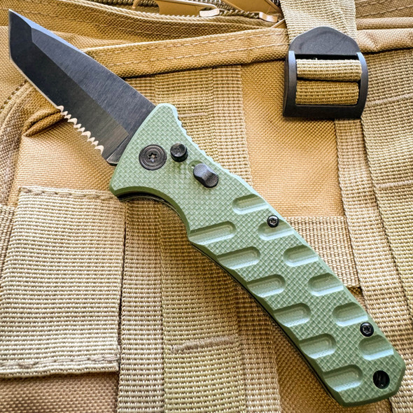 Atom Automatic Switchblade Knife Green