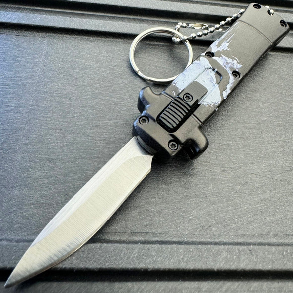 Punisher Mini Stiletto OTF Knife Keychains