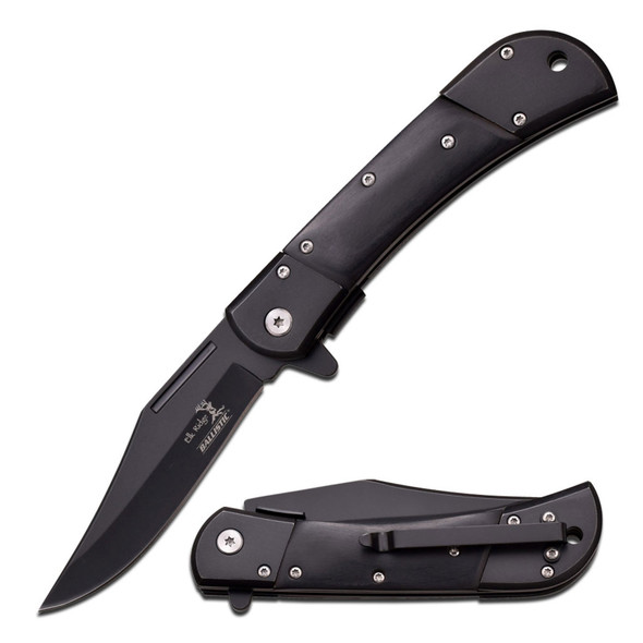 8" Classic Gentleman's Spring Assisted Folding Open Pocket Knife - Black 8" Classic Gentleman's Spring Assisted Folding Open Pocket Knife - Black