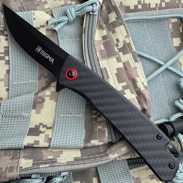 Pocket Knife – 3mm Bearing Steel Blade, Carbon Fiber Handle