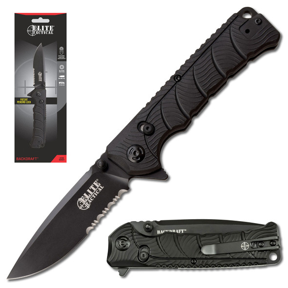 Elite Tactical - BACKDRAFT - Folding Knife w/D.L.M