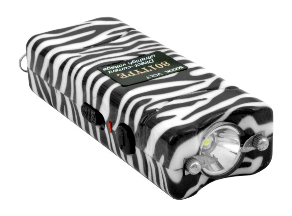 5000K Volt Stun Gun Rechargeable LED light Self Defense White ZEBRA