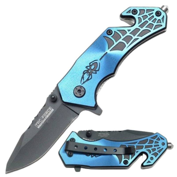 6" Spider Design Spring Assisted Pocket Knife