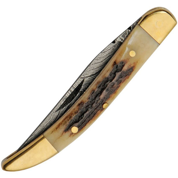 Damascus Toothpick Damascus Blade Knife Stag Handles