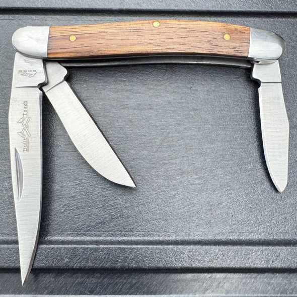 7.5" Rite Edge Wood Handle 3 Steel Blade Imperial Pocket Knife