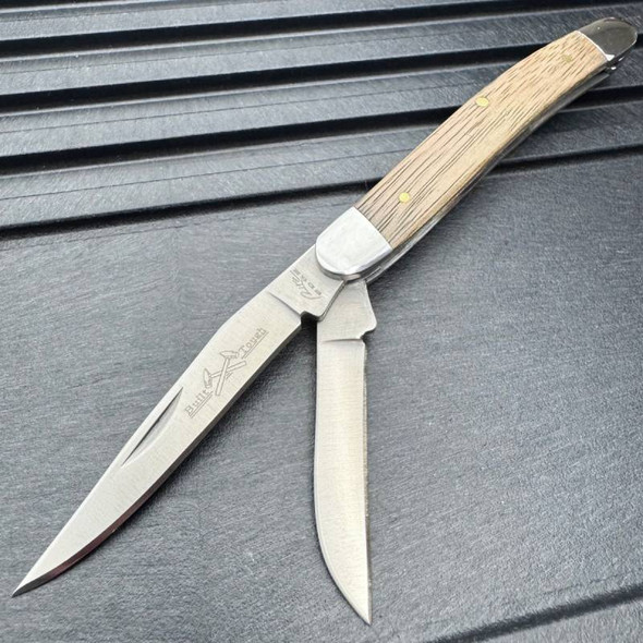 6" Rite Edge Wood Handle Steel 2 Bladed Pocket Knife