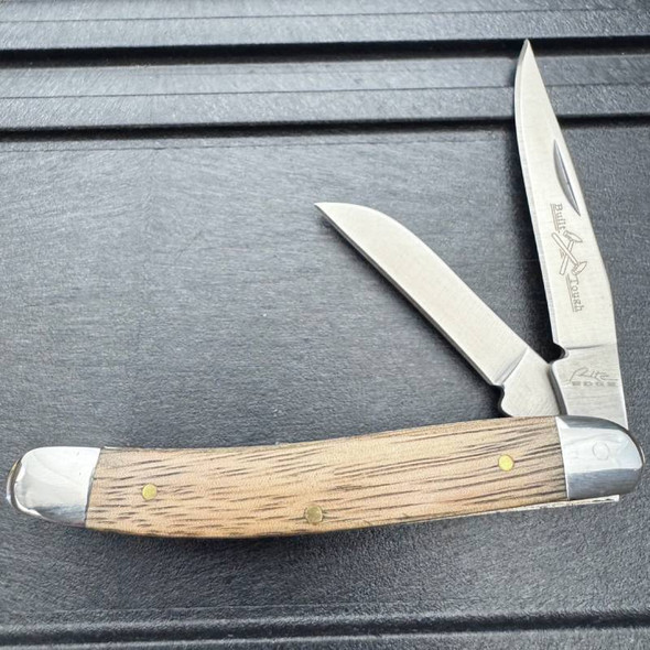 6" Rite Edge Wood Handle Steel 2 Bladed Pocket Knife