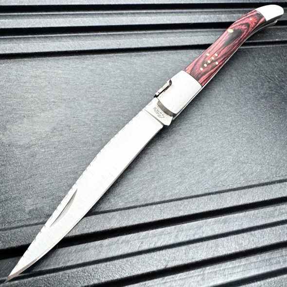 Rite Edge French Style Folder Red Pakkawood Handle Pocket Knife