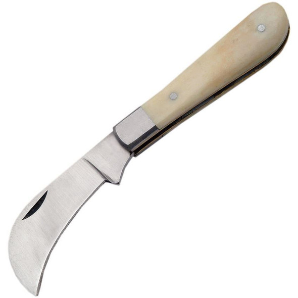 Pruning White Folding Pocket Knife with Natural Smooth Bone Handle