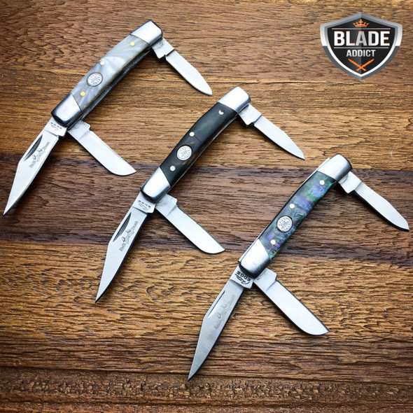 2.75" TRIO 3 BLADE STOCKMAN FOLDING POCKET KNIFE