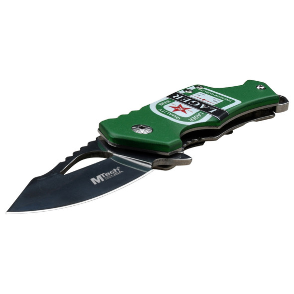 MTech Lager Beer Spring Assisted Open Folding Pocket Knife 