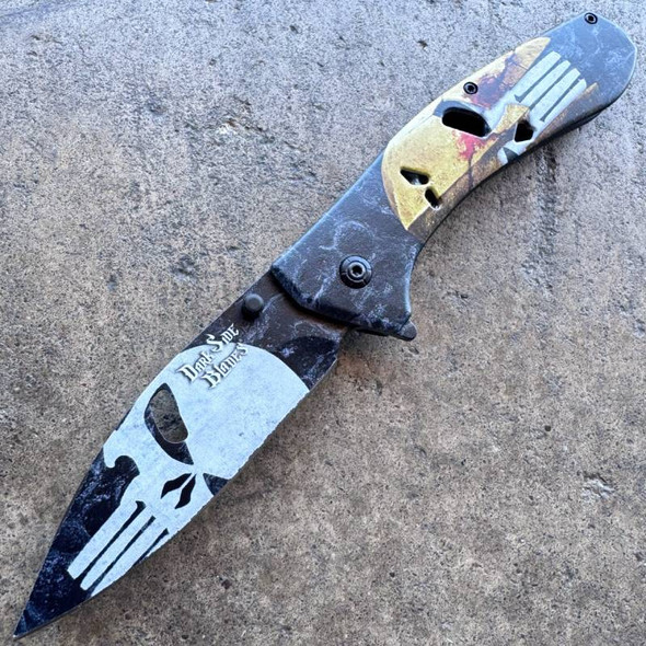 Dark Sides Punisher Spartan Pocket Knife