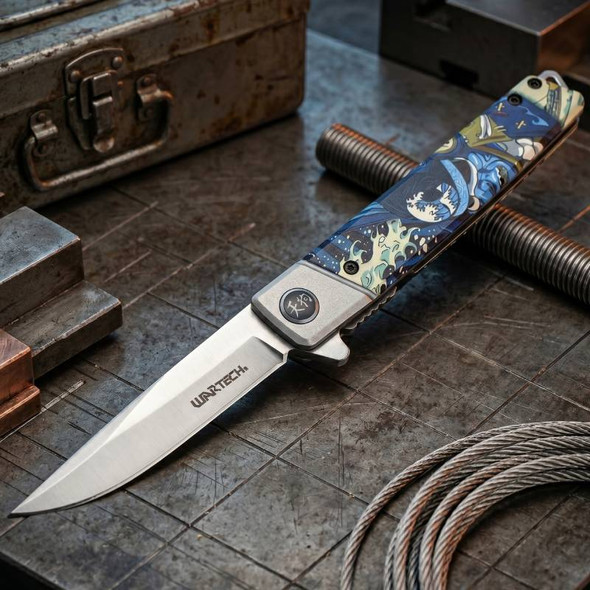8" Silver Samurai Pocket Knife