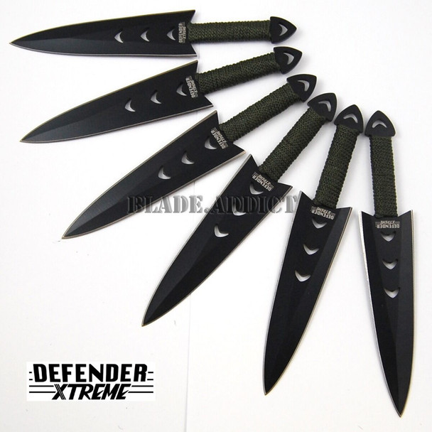 6 PC Ninja Tactical Combat Kunai Throwing Knife Set w/ Sheath Hunting