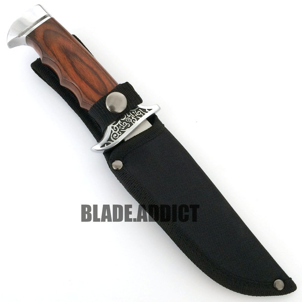 10" Full Tang Wood Fixed Blade Knife Hunting Skinning Survival Army Bowie