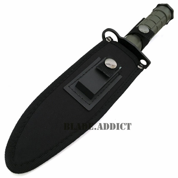 12" Tactical Hunting Army Rambo Fixed Blade Knife Machete Bowie w Survival Kit GN