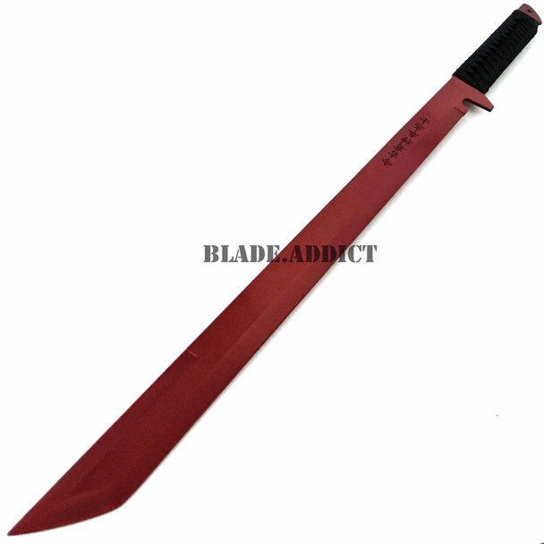 27" FULL TANG NINJA MACHETE KATANA SWORD ZOMBIE TACTICAL SURVIVAL KNIFE RED