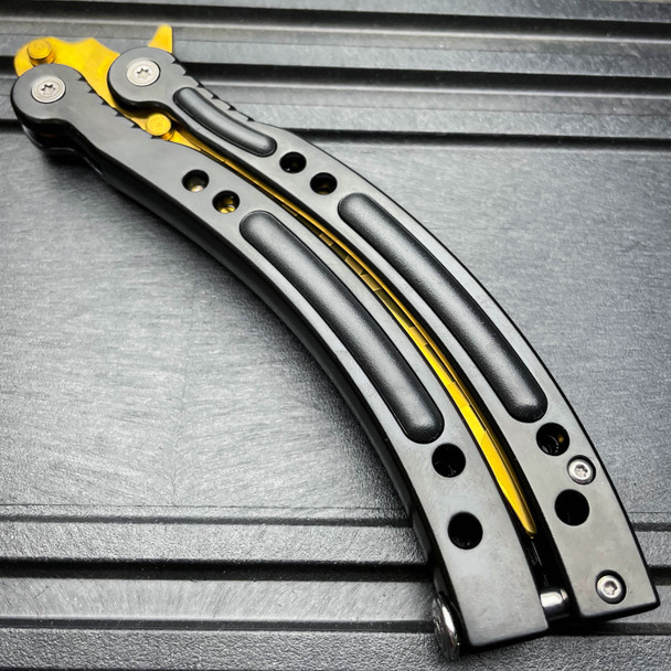 CSGO GOLD Butterfly Slaughter BALISONG Trainer Knife