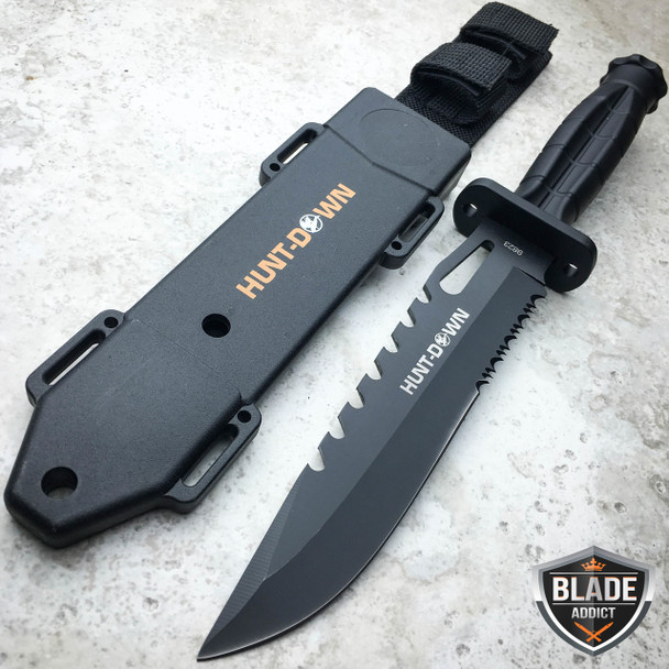 12" TACTICAL BOWIE SURVIVAL HUNTING KNIFE MILITARY Combat Fixed Blade