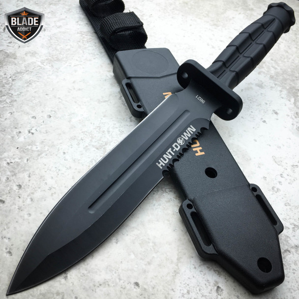 3 PC 12" TACTICAL BOWIE SURVIVAL HUNTING KNIFE MILITARY DAGGER Fixed Blade SET