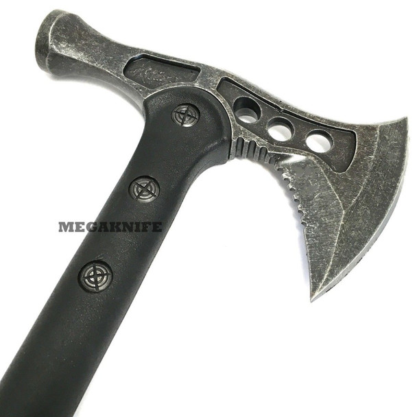 15" Stonewash Hunting TOMAHAWK BATTLE Axe HATCHET w Sheath Outdoor Camping Knife