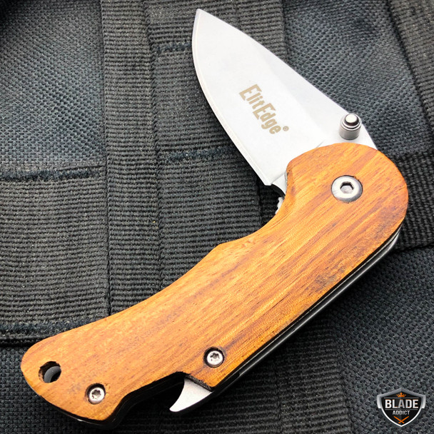 Heavy Duty Tactical Spring Assisted Open Folding Pocket Knife w/ Bottle Opener