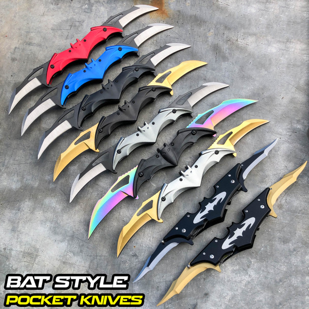 Bat Dual Blade Spring Assisted Pocket Knife