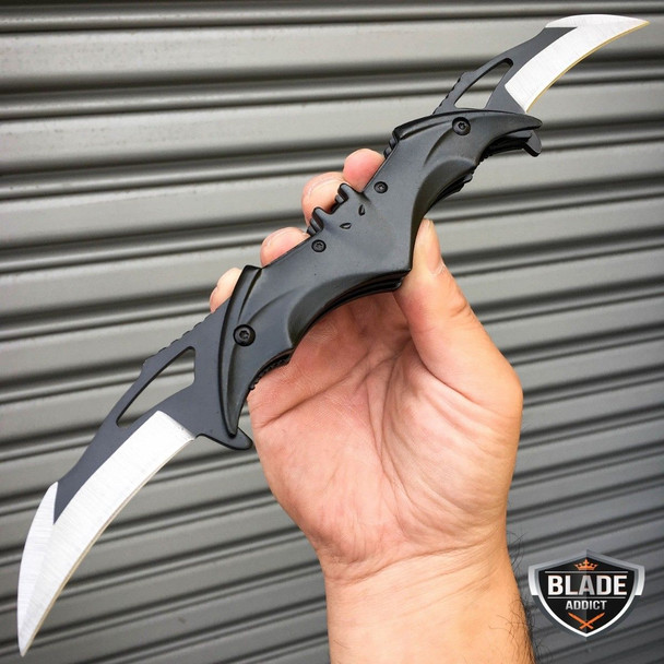 Bat Dual Blade Spring Assisted Pocket Knife