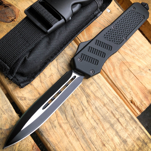 Black Piranha OTF Dual Action Pocket Knife V2