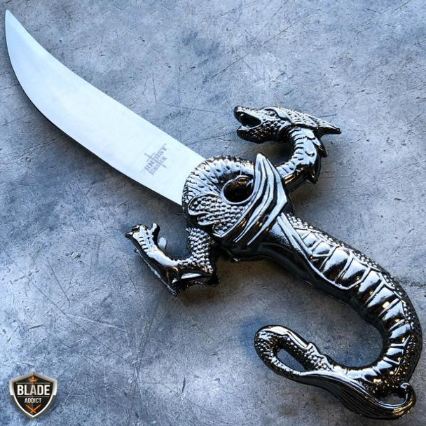 10" Fantasy Dragon Fixed Blade Knife Dagger Medieval Letter Opener w/ Scabbard