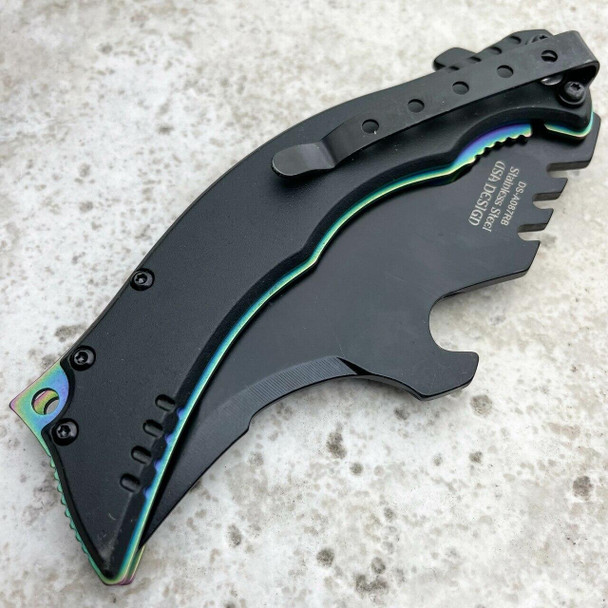 8.75 Tactical PUNISHER Combat Axe Karambit Spring Assisted Folding Pocket Knife