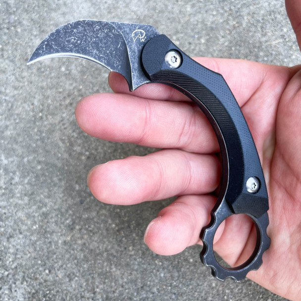 4.9" Stonewash Karambit Combat Talon Fixed Blade Knife