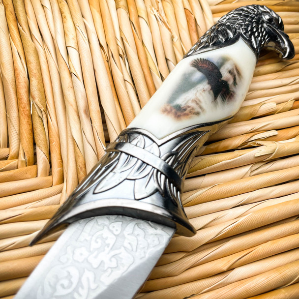 13" Fantasy Eagle Head Fixed Blade Dagger Tactical Outdoor Hunting Knife Gift