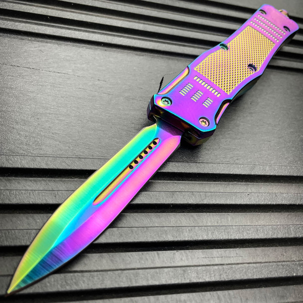 VILLAIN RAINBOW AUTOMATIC OTF POCKET KNIFE