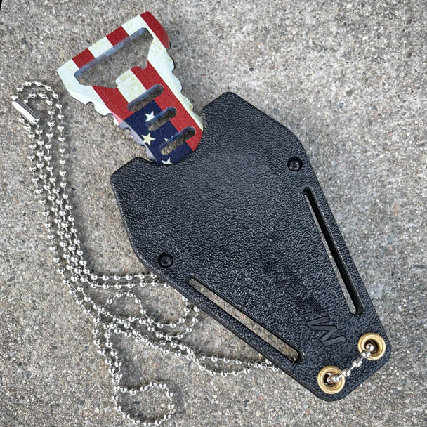 Spear Point Neck Knife USA Flag