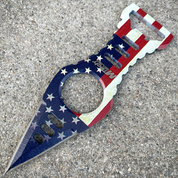 Spear Point Neck Knife USA Flag