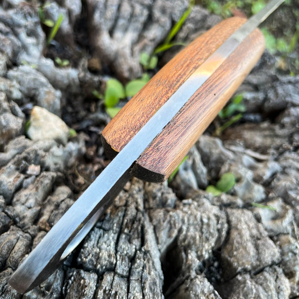 *Custom Engraving* 9.5" Hand Forged Ring Seax Carbon Steel Cleaver Hunting Knife Fixed Blade w Wood